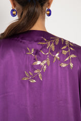 Darine Silk Purple Tareq Embroidered Gown