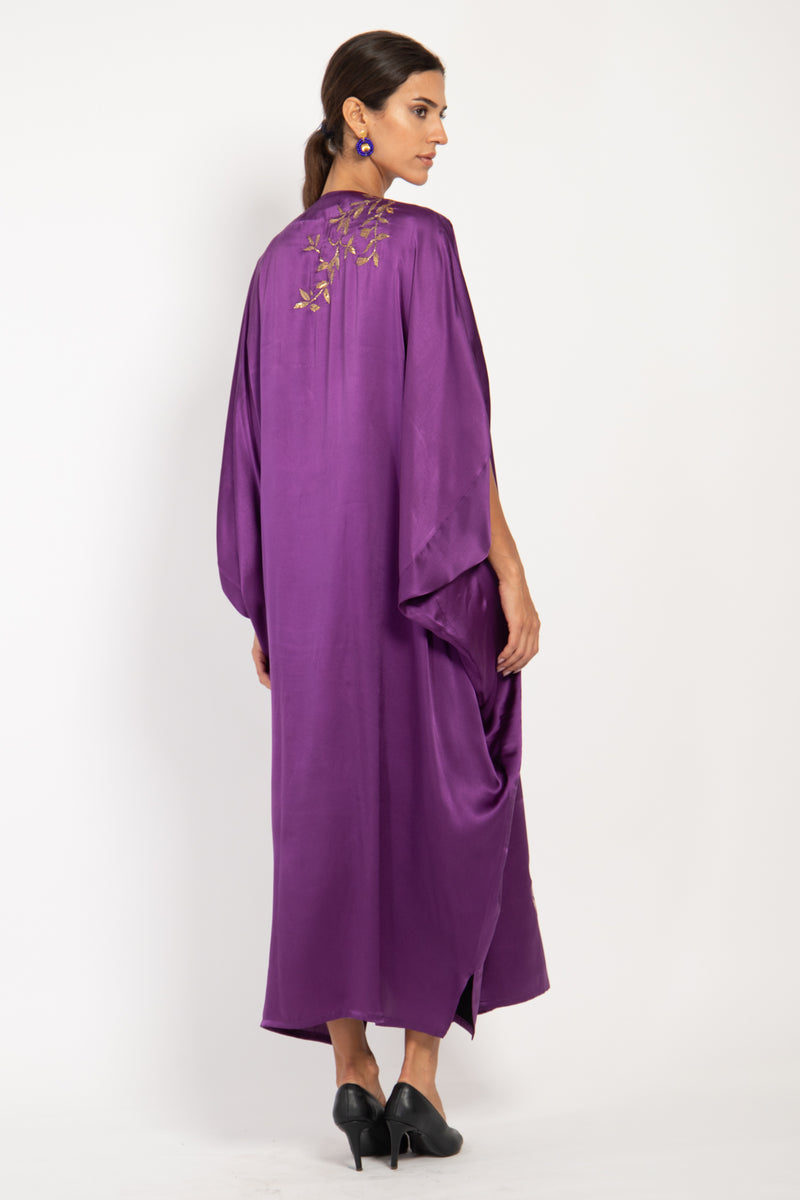 Darine Silk Purple Tareq Embroidered Gown