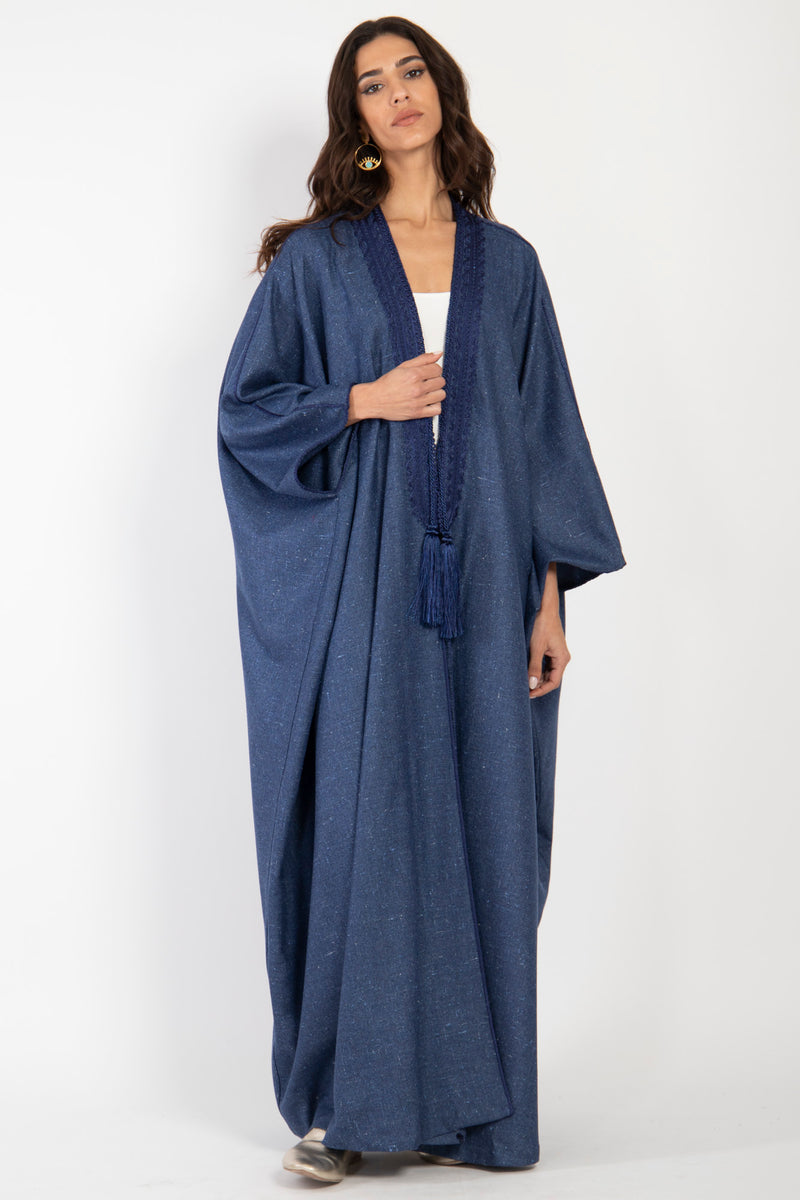 Wool, Silk & Cashmere Blue Abaya