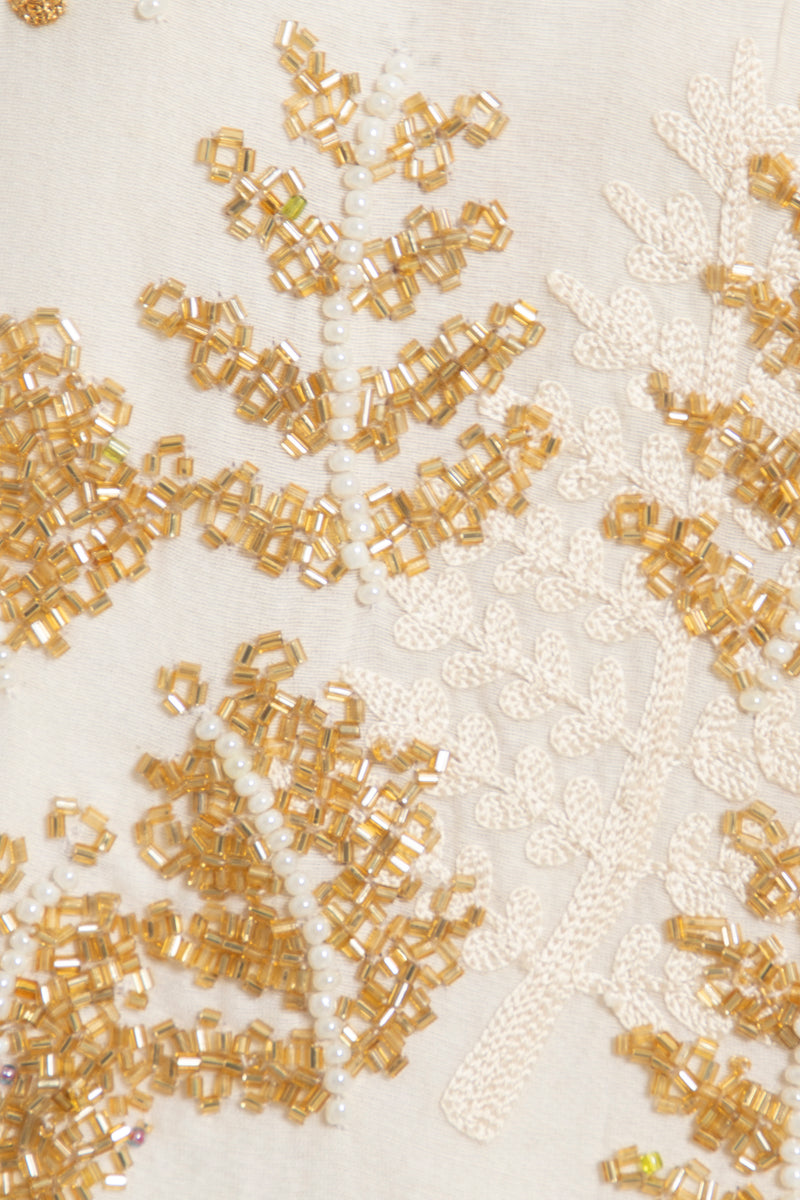 Zeina Cotton Silk Off-White Dress