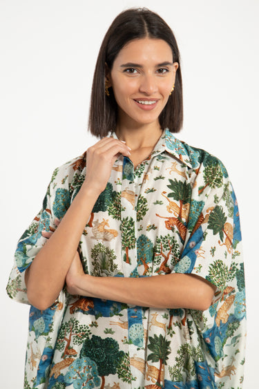 Edith Cotton Silk Printed Jellaba