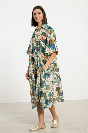 Edith Cotton Silk Printed Jellaba