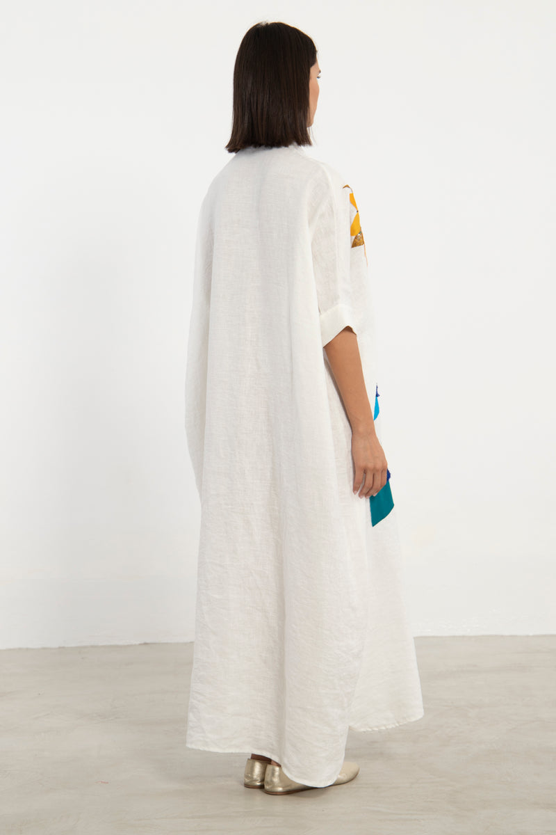 One-Of-A-Kind Helen Sunflower Linen Dress
