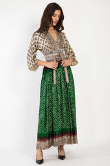 One-Of-A-Kind Sharifa Silk Green Dress