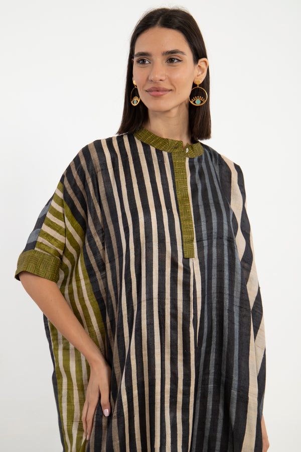 Helen Silk Striped Dress