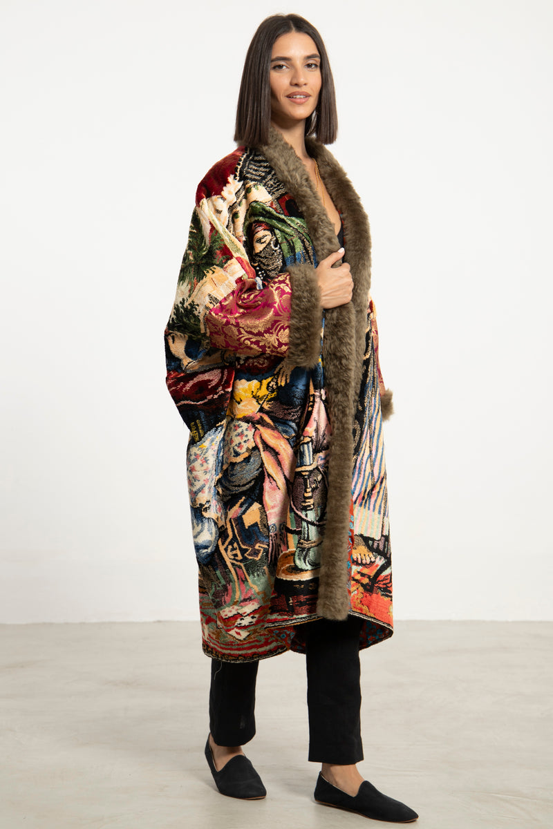 One-Of-a-Kind Tapestry Pastoral Coat