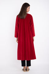 Malaki Velvet Dark Red Coat