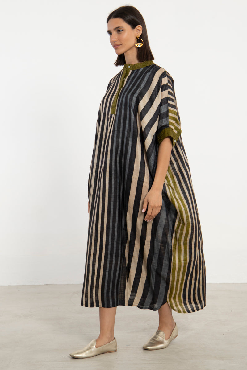 Helen Silk Striped Dress