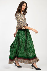 One-Of-A-Kind Sharifa Silk Green Dress