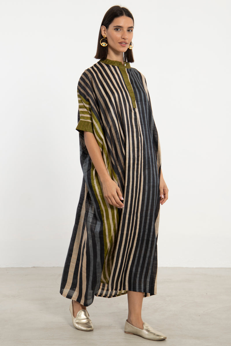 Helen Silk Striped Dress