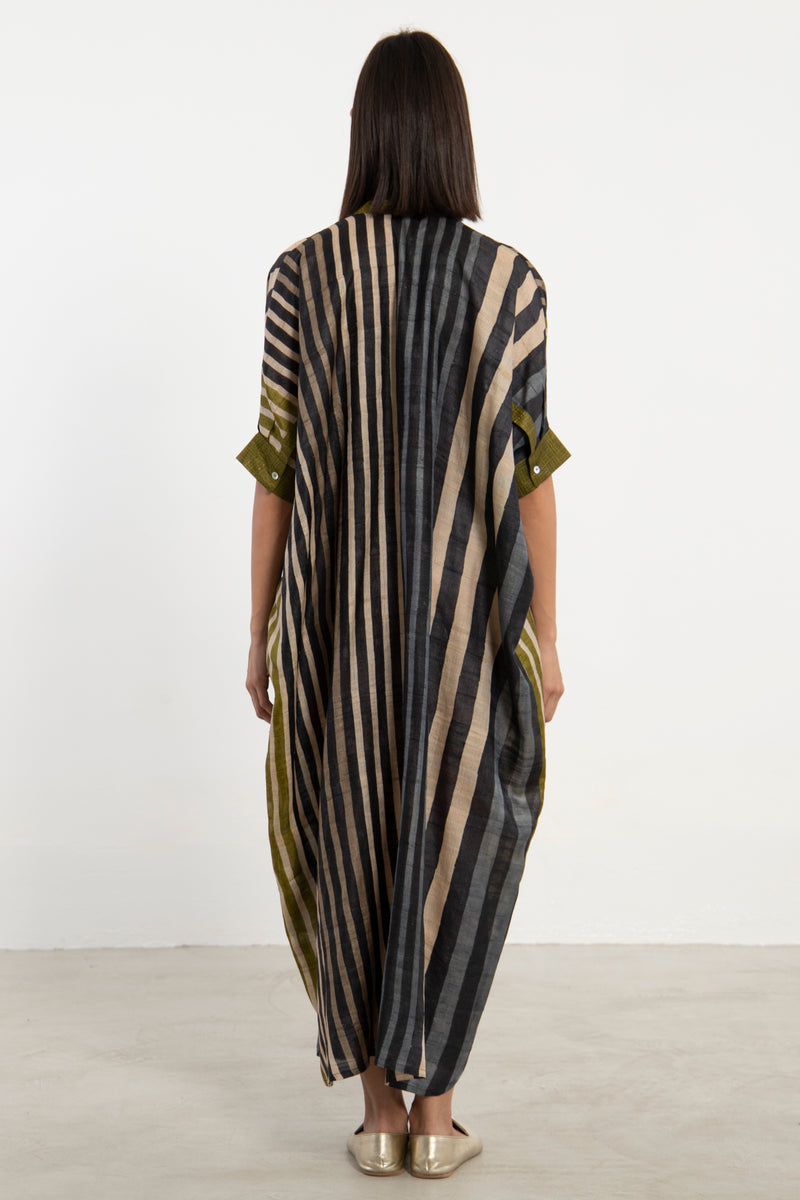 Helen Silk Striped Dress