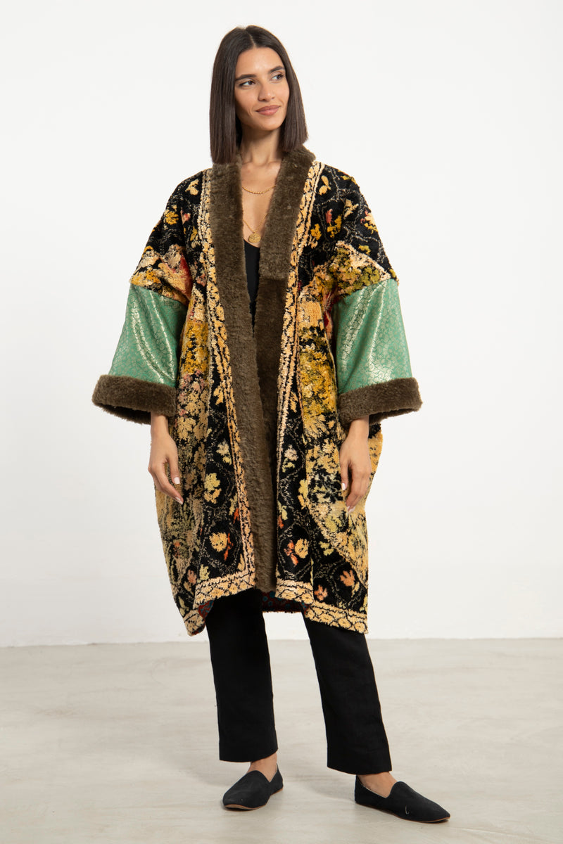 One-Of-a-Kind Tapestry Deer Coat