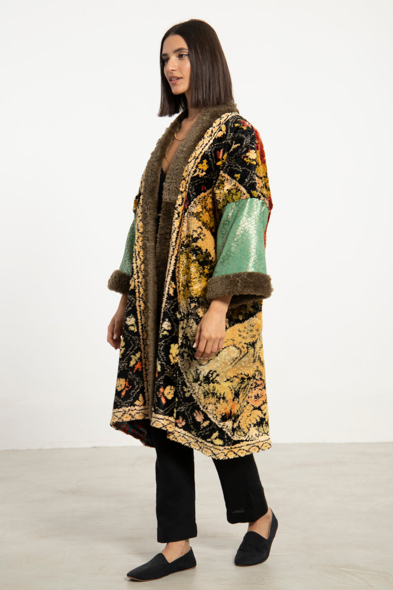 One-Of-a-Kind Tapestry Deer Coat