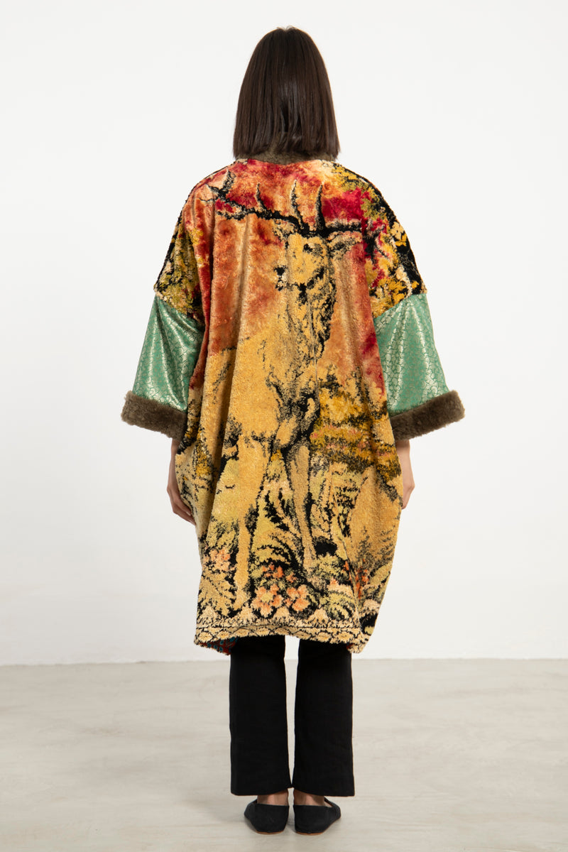 One-Of-a-Kind Tapestry Deer Coat