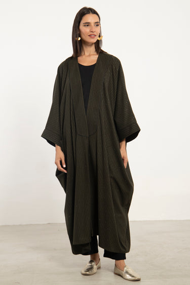 Mona Wool Olive Green Abaya