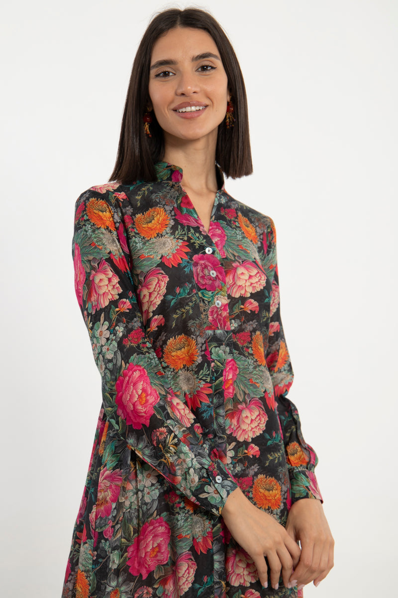 Nagham Cotton Muslin Floral Dress