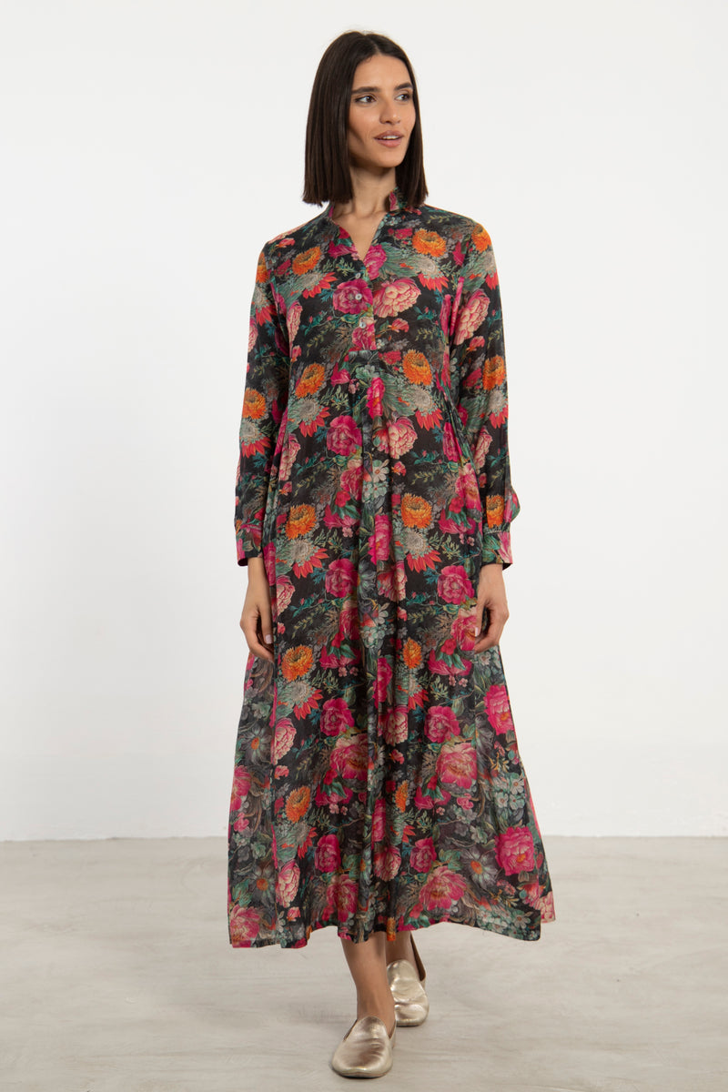 Nagham Cotton Muslin Floral Dress