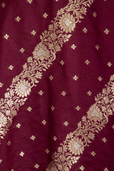 One-Of-A-Kind Rania Silk Brocade Burgundy Dress