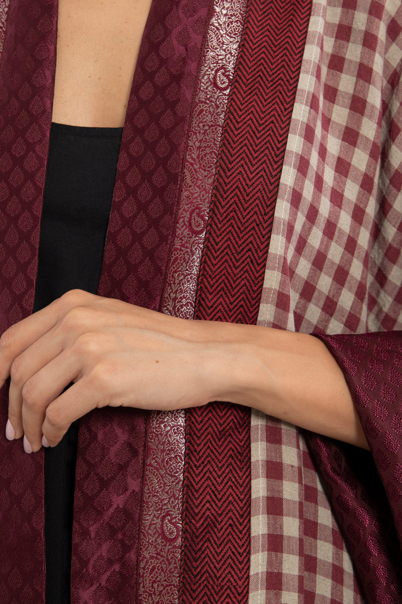 Yasma Linen and Silk Brocade Abaya