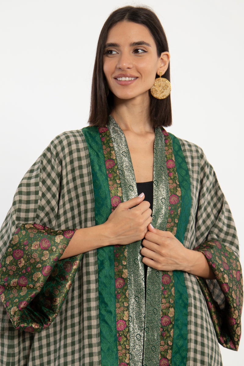 Yasma Linen and Silk Brocade Abaya