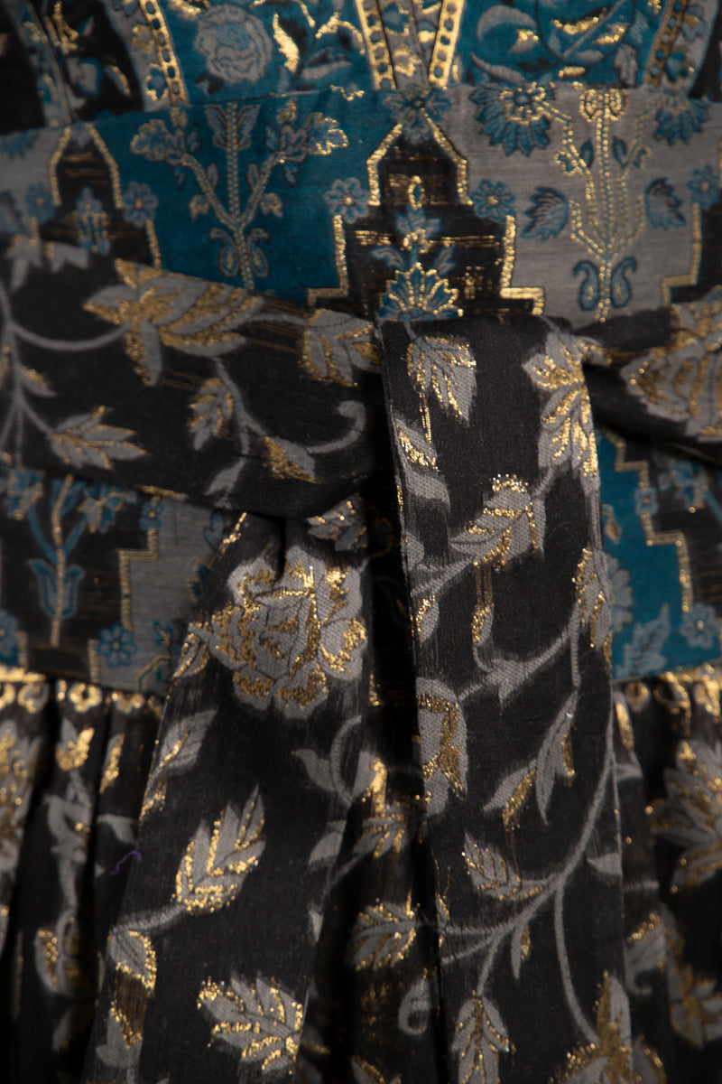 One-Of-a-Kind Sharifa Wool & Silk Black Dress