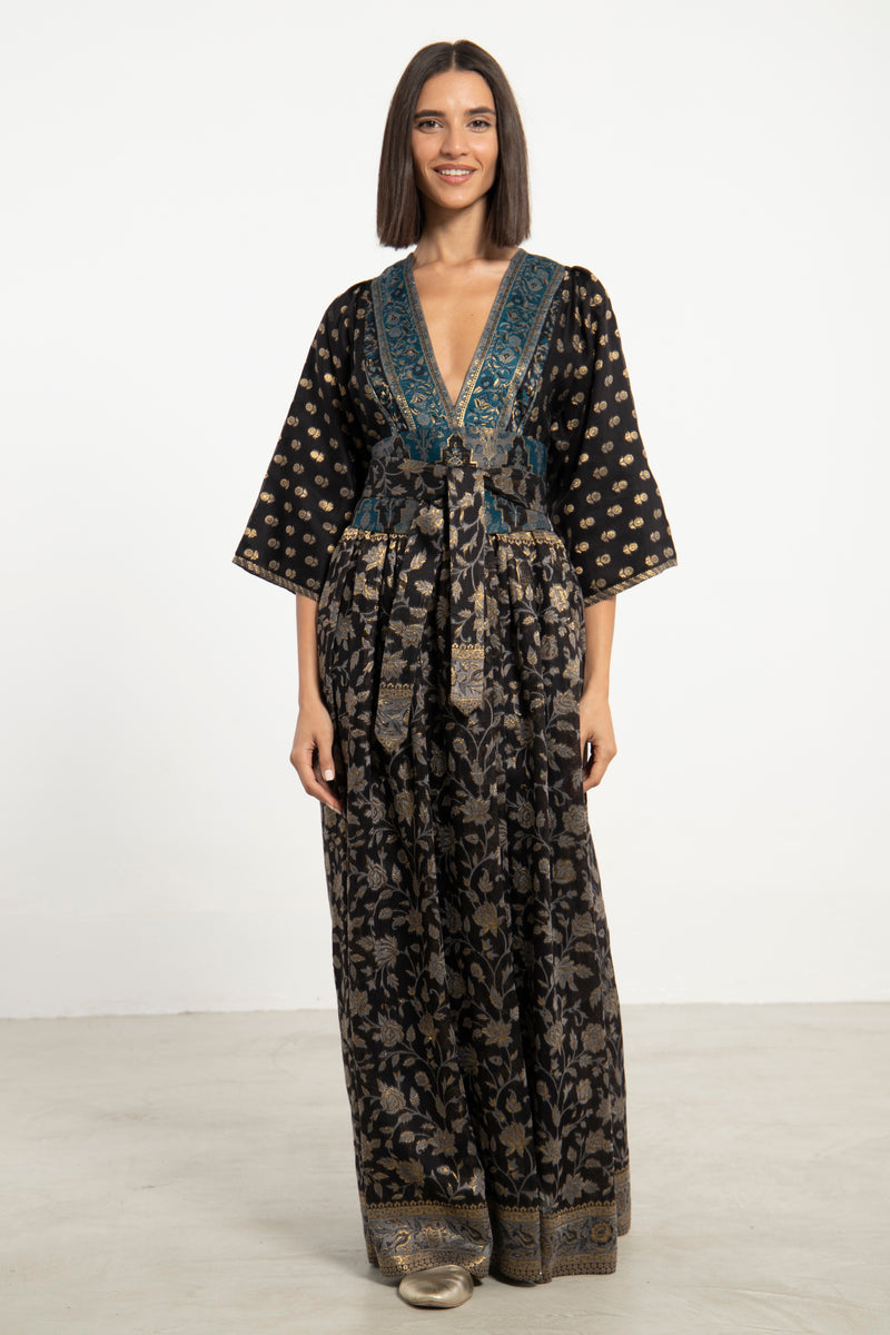 One-Of-a-Kind Sharifa Wool & Silk Black Dress