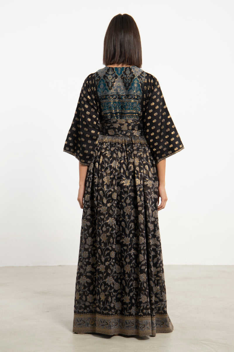 One-Of-a-Kind Sharifa Wool & Silk Black Dress