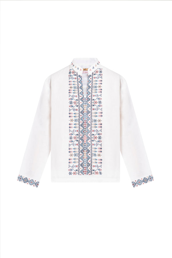 Orient 499 x Inaash Palestinian Embroidered White Shirt