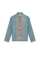 Orient 499 x Inaash Palestinian Embroidered Blue Shirt