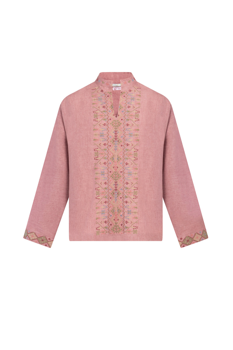 Orient 499 x Inaash Palestinian Embroidered Pink Shirt