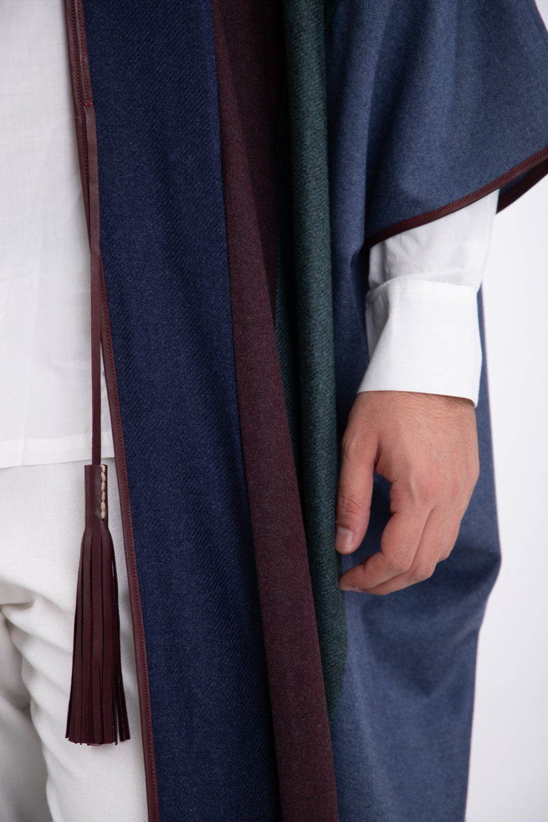 Loro Piana Cashmere Panels Navy Sky Abaya