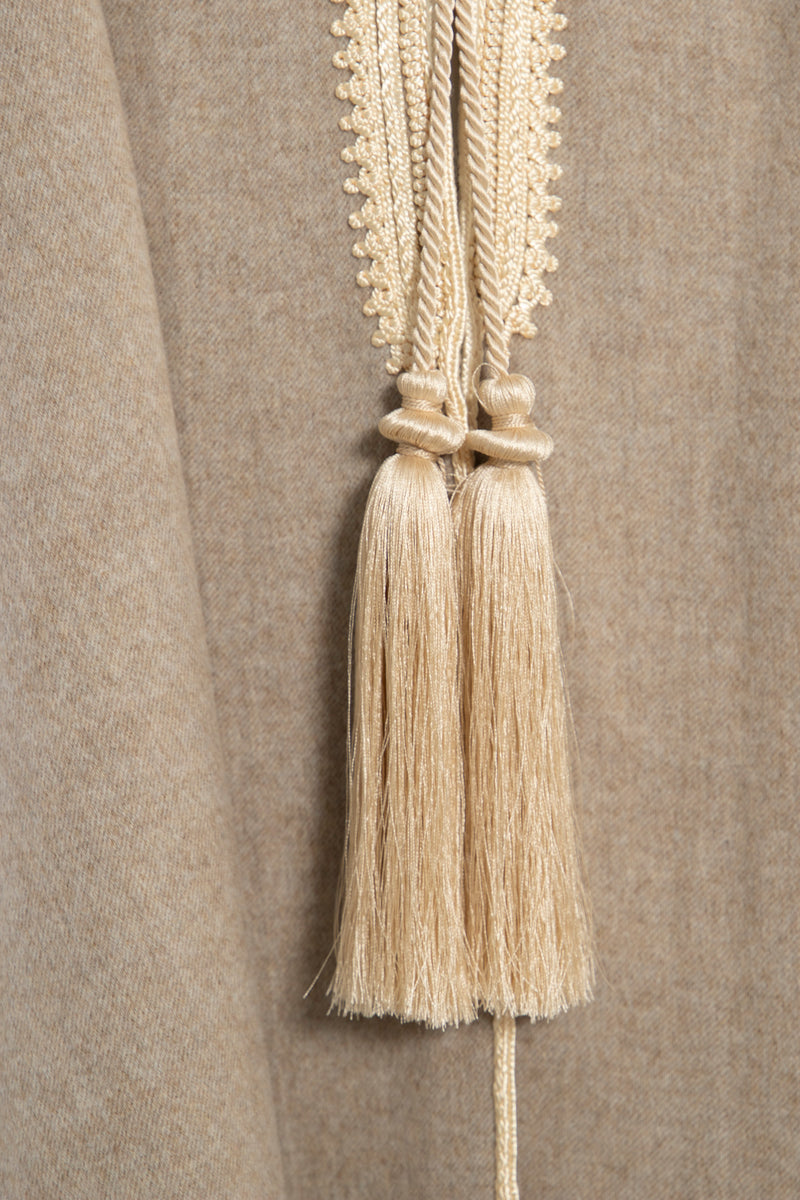 Wool Beige Poncho