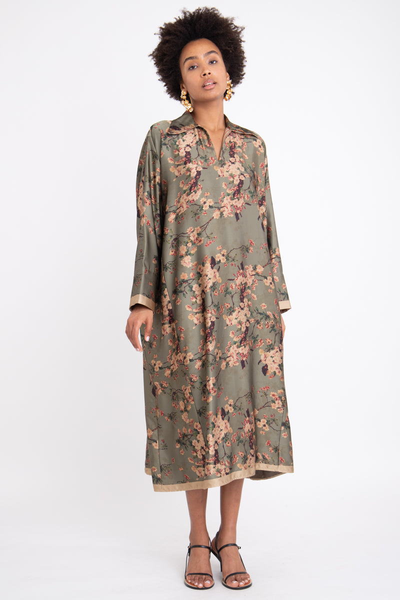 Mayssoun Silk Floral Dress