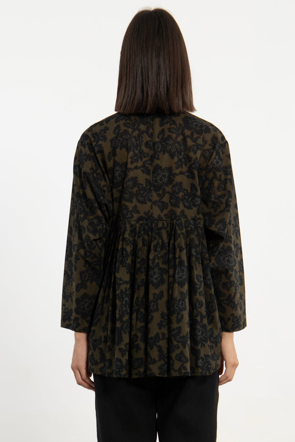 Feryal Cotton Olive & Black Shirt