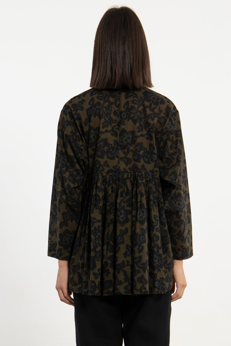 Feryal Cotton Olive & Black Shirt