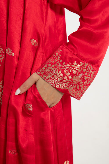 One-Of-a-Kind Souraya Silk Red & Gold Dress