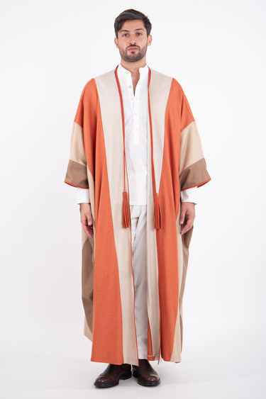 Cashmere & Wool Panels Fire Abaya