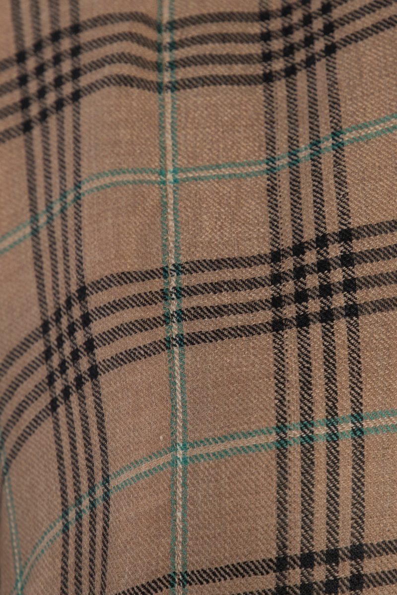 Wool Plaid Light Brown Abaya