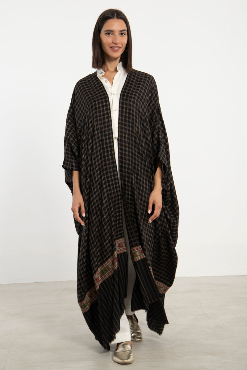 Wool Checked Abaya