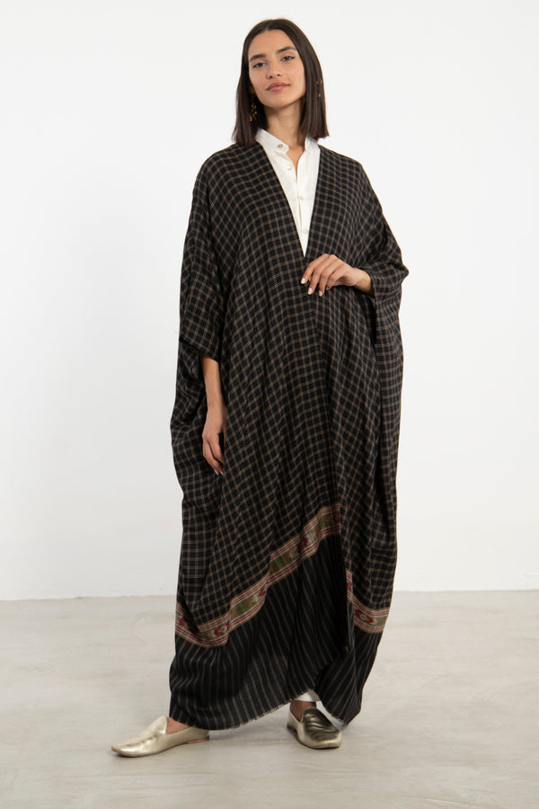 Wool Checked Abaya
