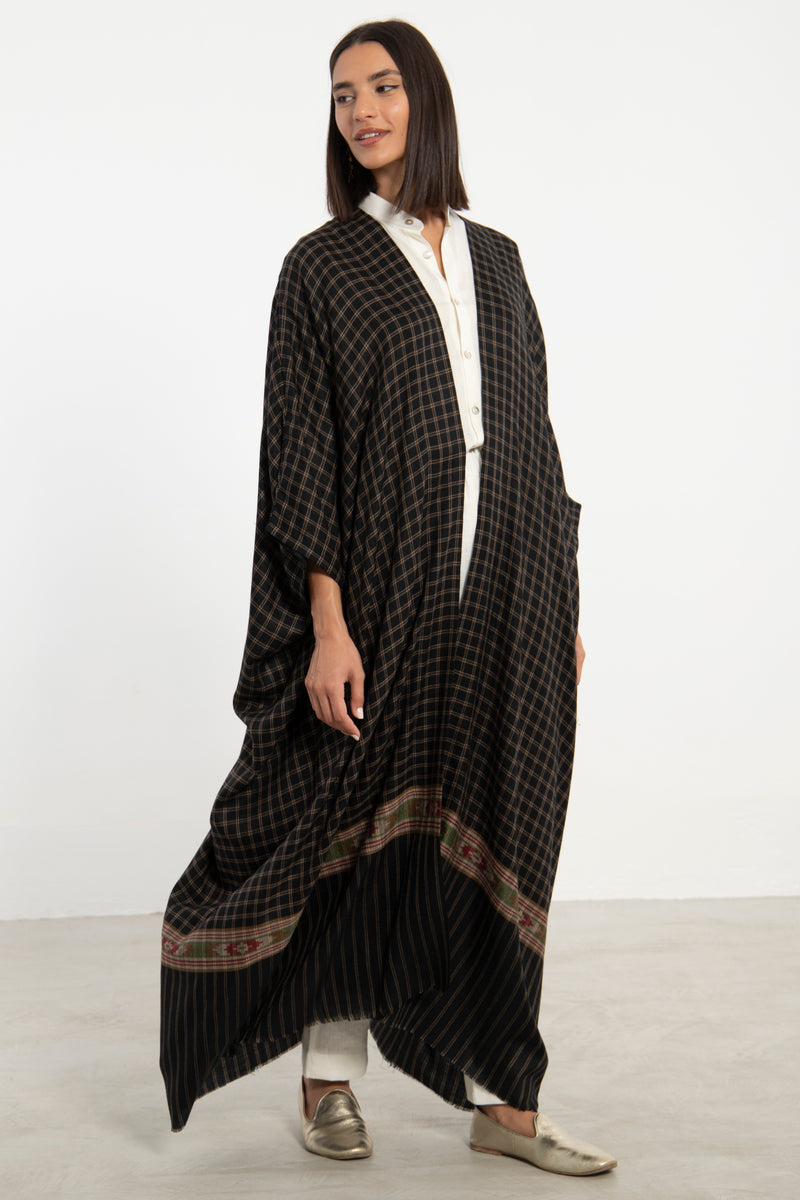 Wool Checked Abaya