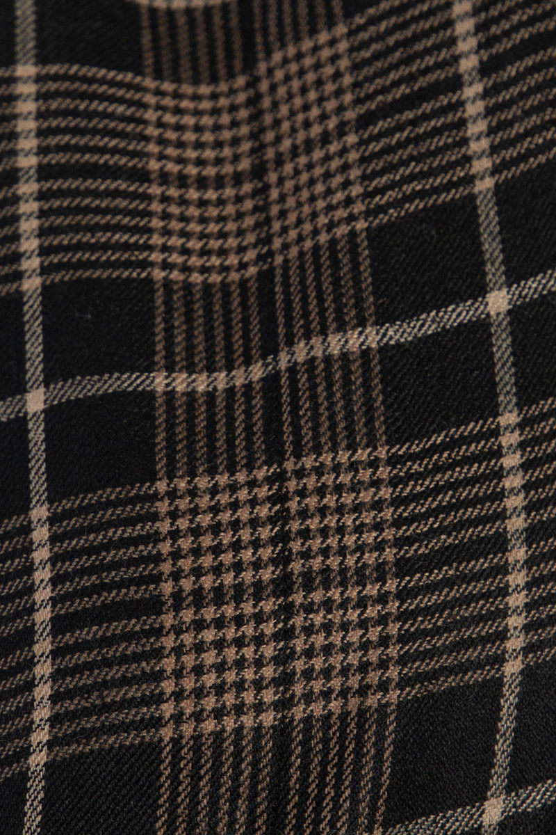 Wool Plaid Brown Abaya