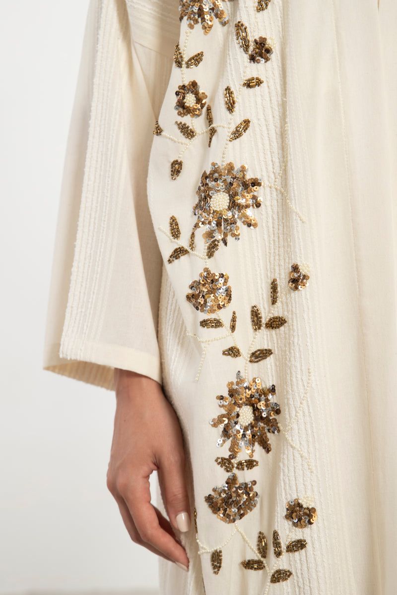 Rajwa Abaya Cotton Hand Embroidered Abaya
