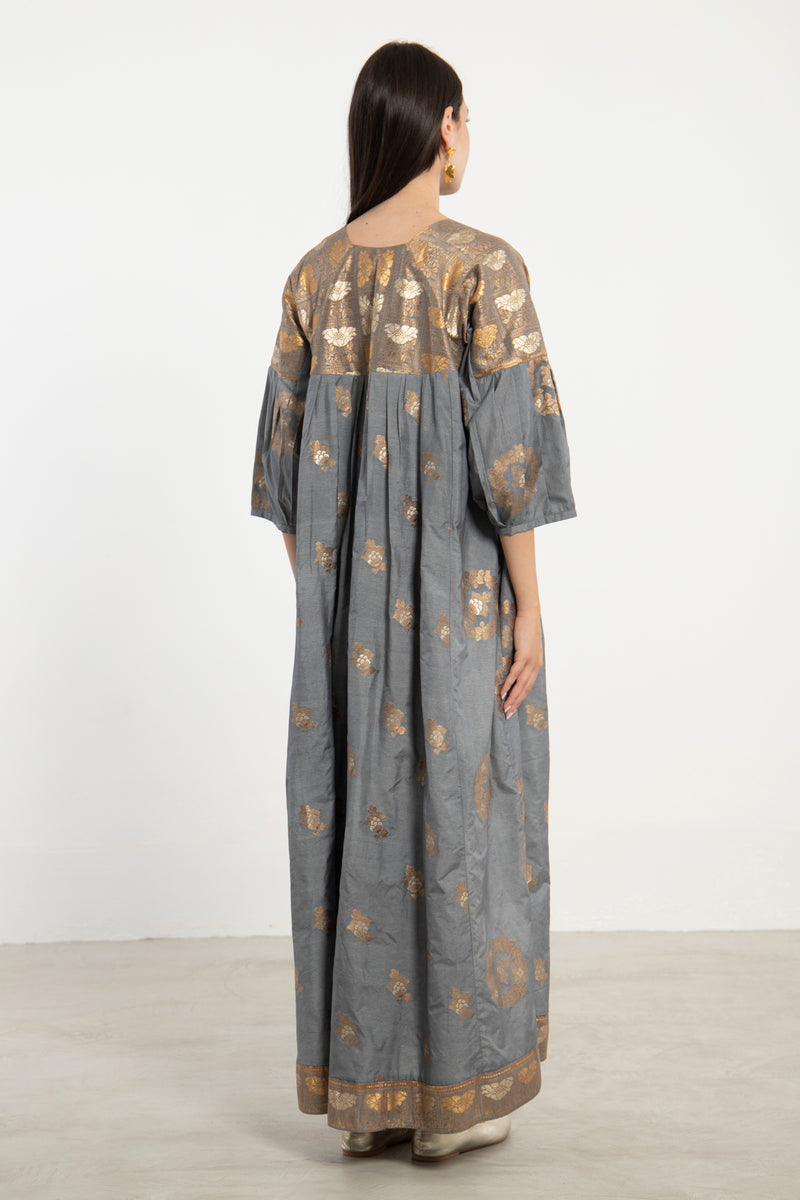 One-Of-a-Kind Rania Gold & Grey Dress