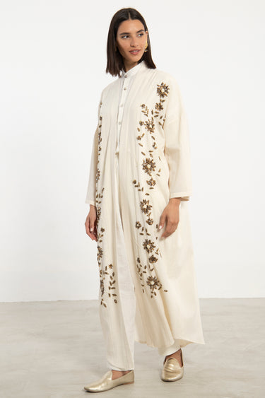 Rajwa Abaya Cotton Hand Embroidered Abaya