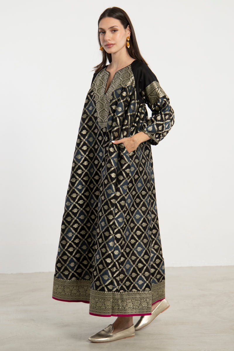 One-Of-a-Kind Rania Black & Gold Dress