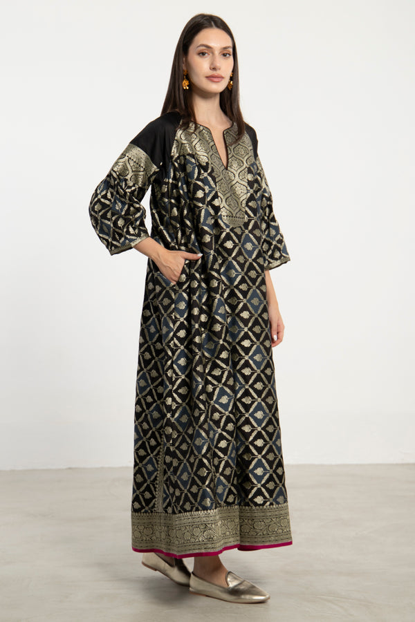 One-Of-a-Kind Rania Black & Gold Dress