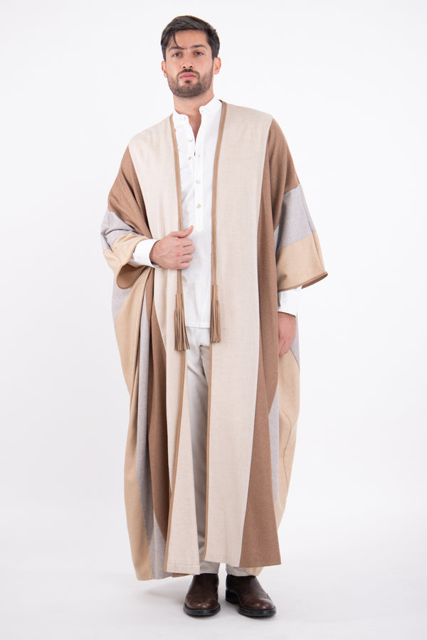 Loro Piana Cashmere & Wool Panels Earth Abaya