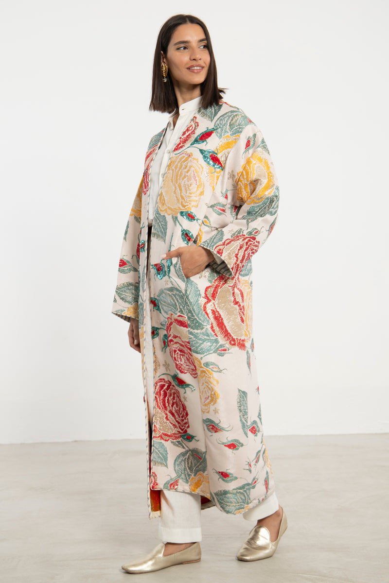 Noura Jacquard Multicolor Coat