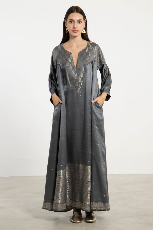 One-Of-A-Kind Rania Dark Grey & Silver Dress